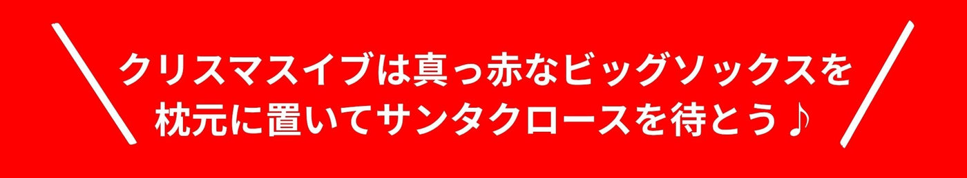 クリスマスイブは真っ赤なビッグソックスを枕元に置いてサンタクロースを待とう♪